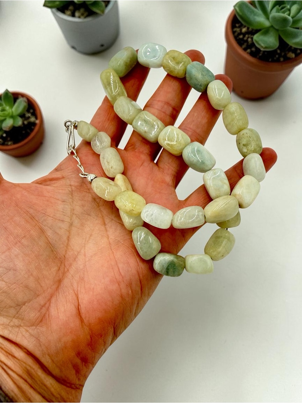 Jay King DTR Aquamarine Nugget Necklace Sterling 18-20” Blue Green Chunky Stones - Picture 9 of 17